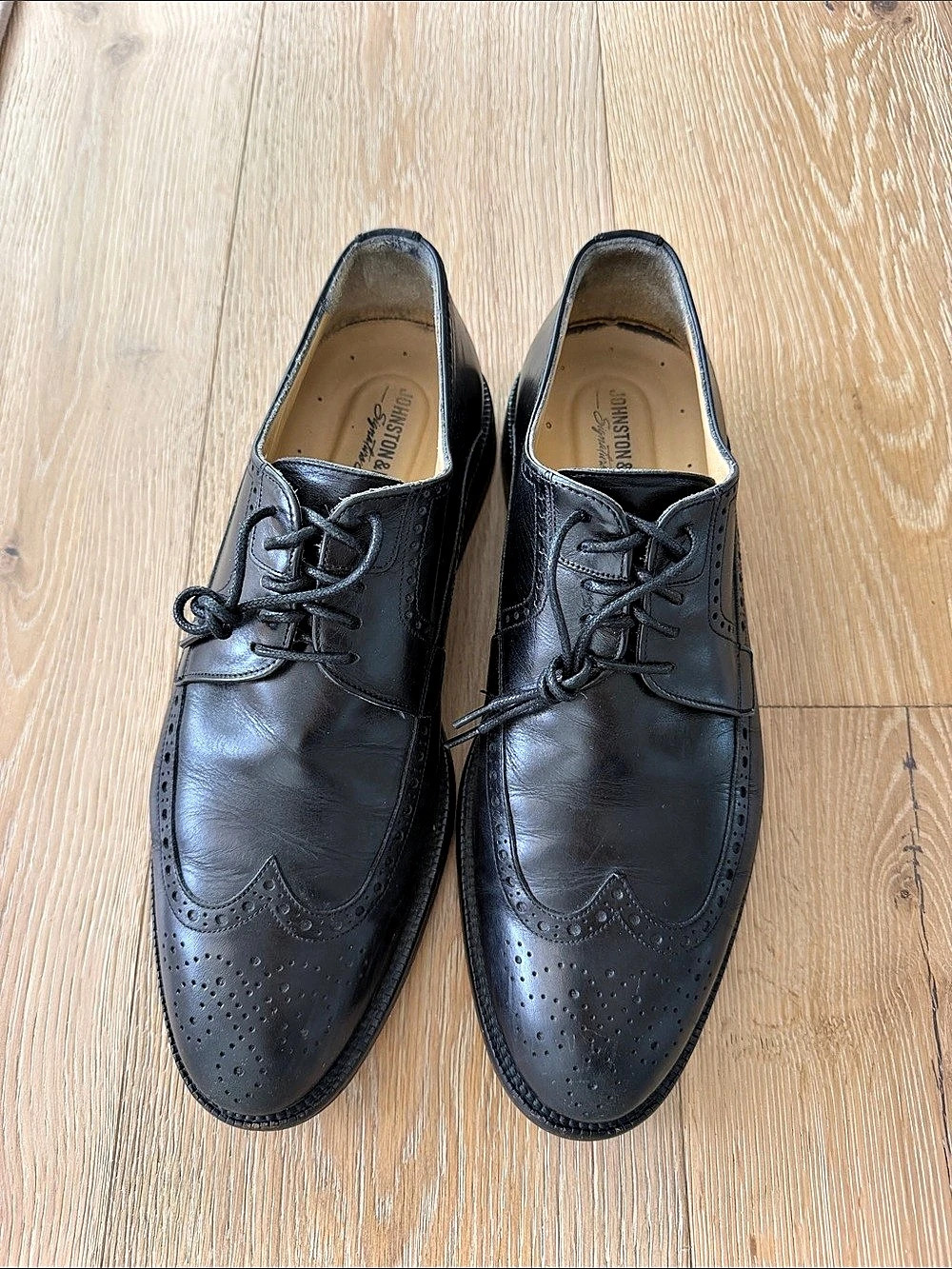 Johnston & Murphy Black Leather US 9M made in Italy